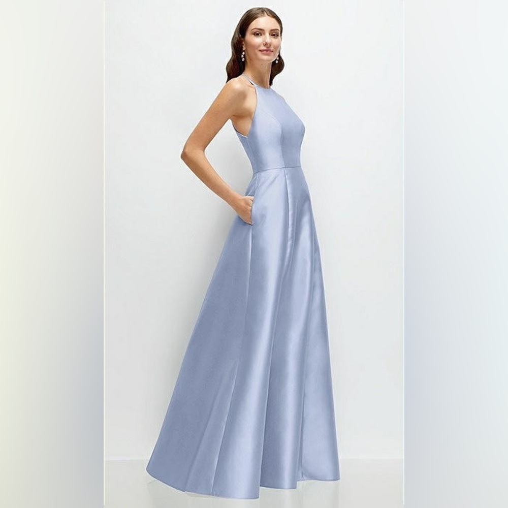 ALFRED SUNG Davis D874 sky blue bridesmaid dress - Picture 3 of 13